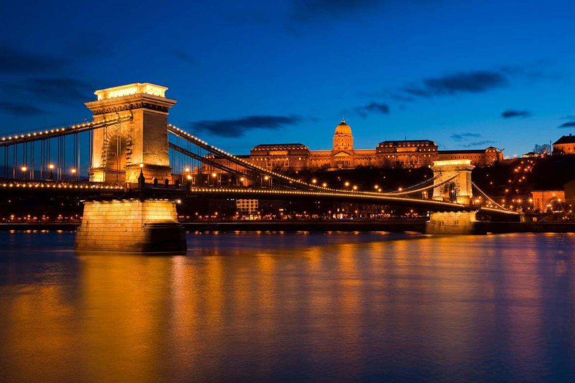 Buda Castle with the Chain Bridge, Hungary